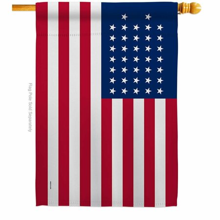 GUARDERIA 28 x 40 in. United State 1867-1877 American Old Glory House Flag with Double-Sided Banner Garden GU3953812